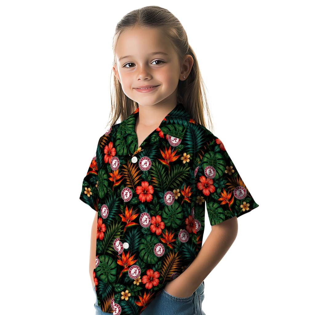 Alabama Crimson Tide Hawaiian Shirt - Custom Dark Green Alabama Crimson Tide Hawaiian Shirt - Custom Dark Green