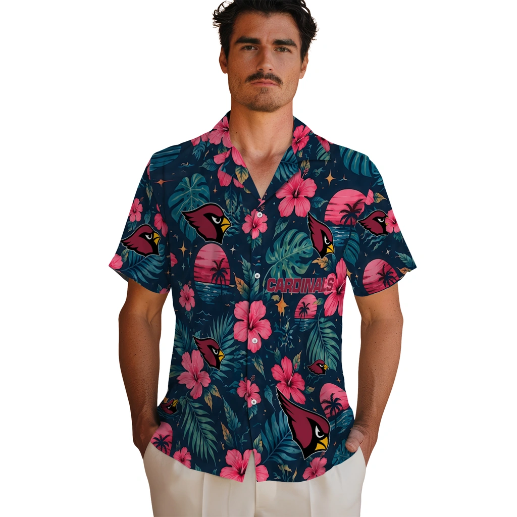 Arizona Cardinals Hawaiian Shirt - Customized Red Blue Arizona Cardinals Hawaiian Shirt - Customized Red Blue