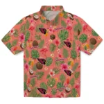 Arizona Cardinals Hawaiian Shirt - Personalized Coral Pink 1 Arizona Cardinals Hawaiian Shirt – Personalized Coral Pink
