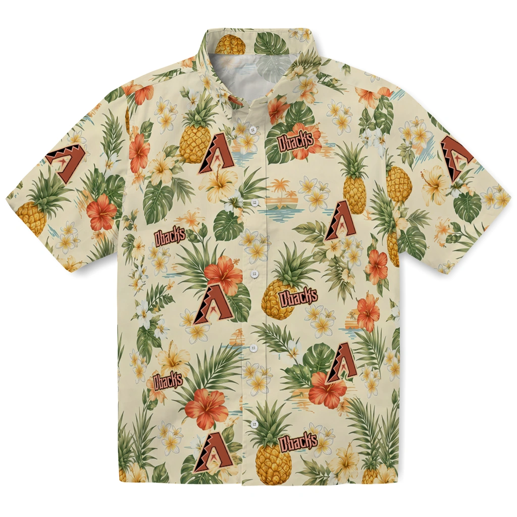 Arizona Diamondbacks Hawaiian Shirt - Custom Cream