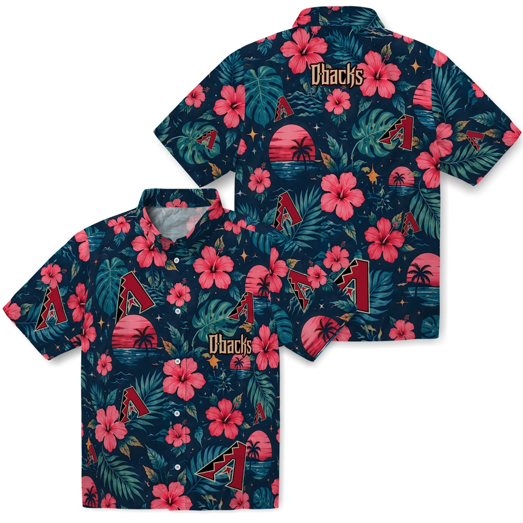 Arizona Diamondbacks Hawaiian Shirt - Customized Red Blue Arizona Diamondbacks Hawaiian Shirt - Customized Red Blue