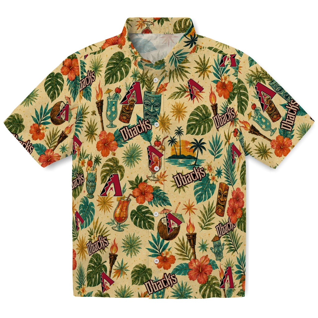 Arizona Diamondbacks Hawaiian Shirt - Personalized Cream