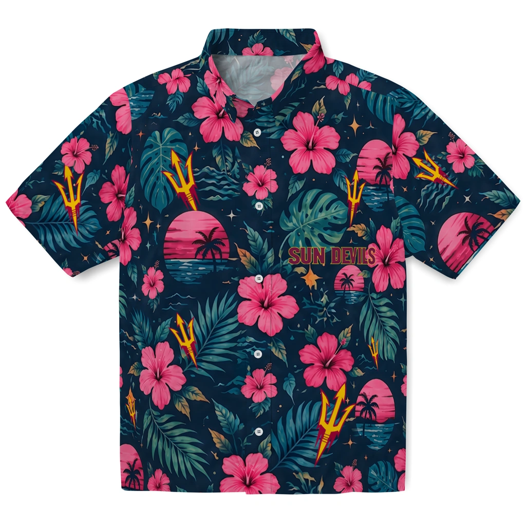 Arizona State Sun Devils Hawaiian Shirt - Custom Maroon Blue
