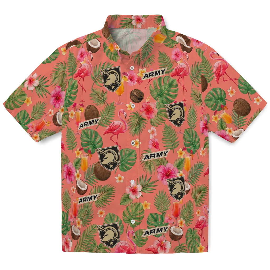 Army Black Knights Hawaiian Shirt - Custom Coral Pink