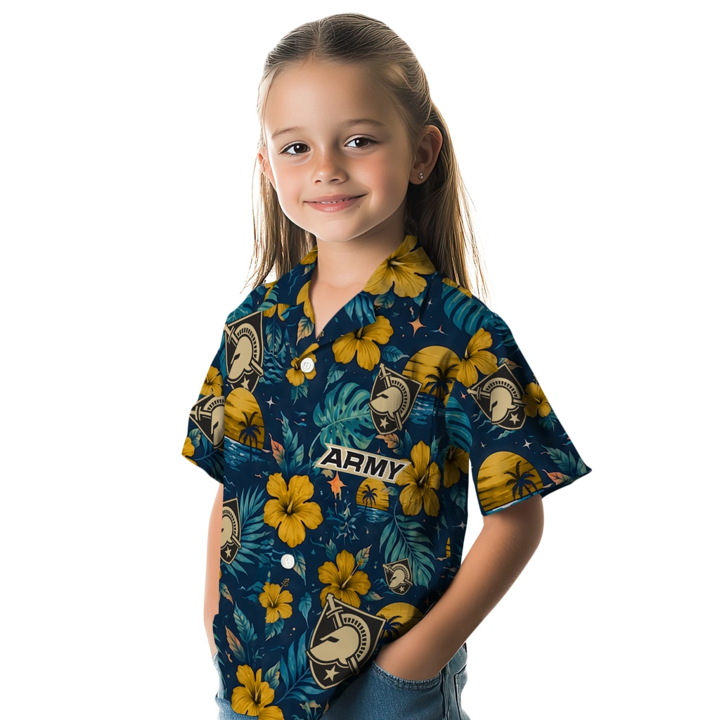 Army Black Knights Hawaiian Shirt - Personalized Gold Blue Army Black Knights Hawaiian Shirt - Personalized Gold Blue