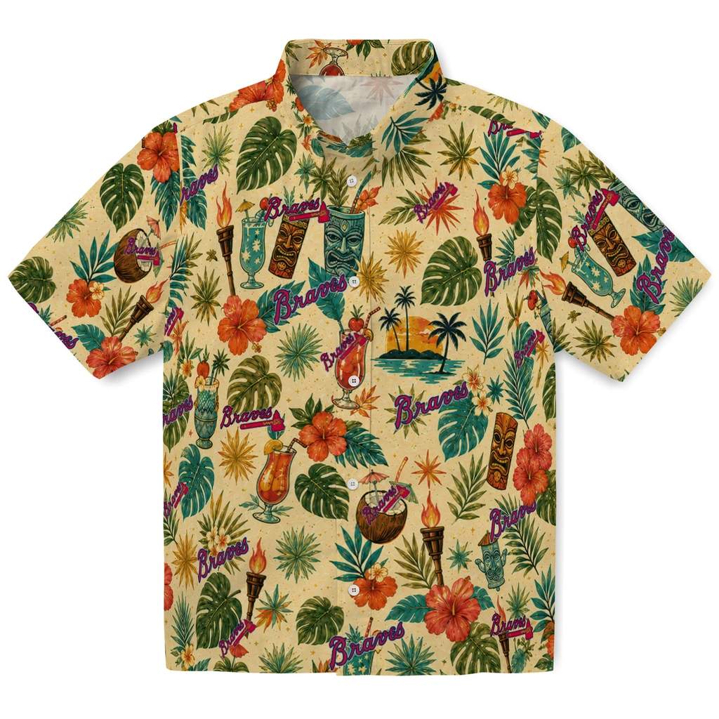 Atlanta Braves Hawaiian Shirt - Custom Cream