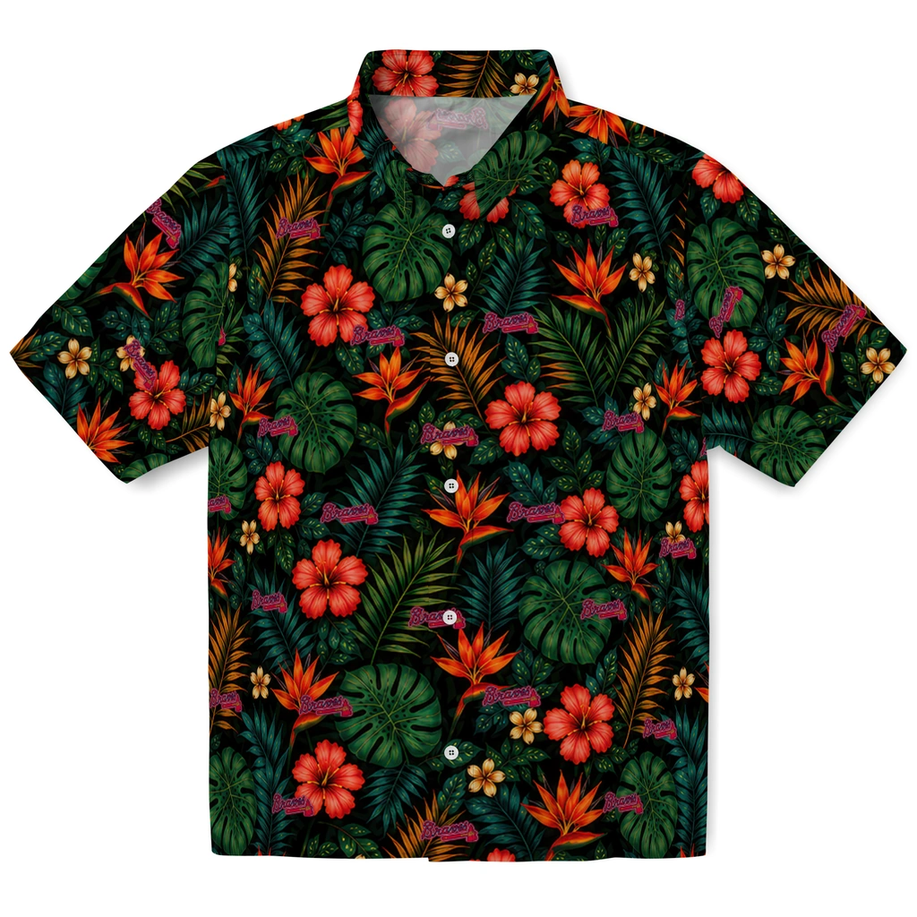 Atlanta Braves Hawaiian Shirt - Personalized Dark Green