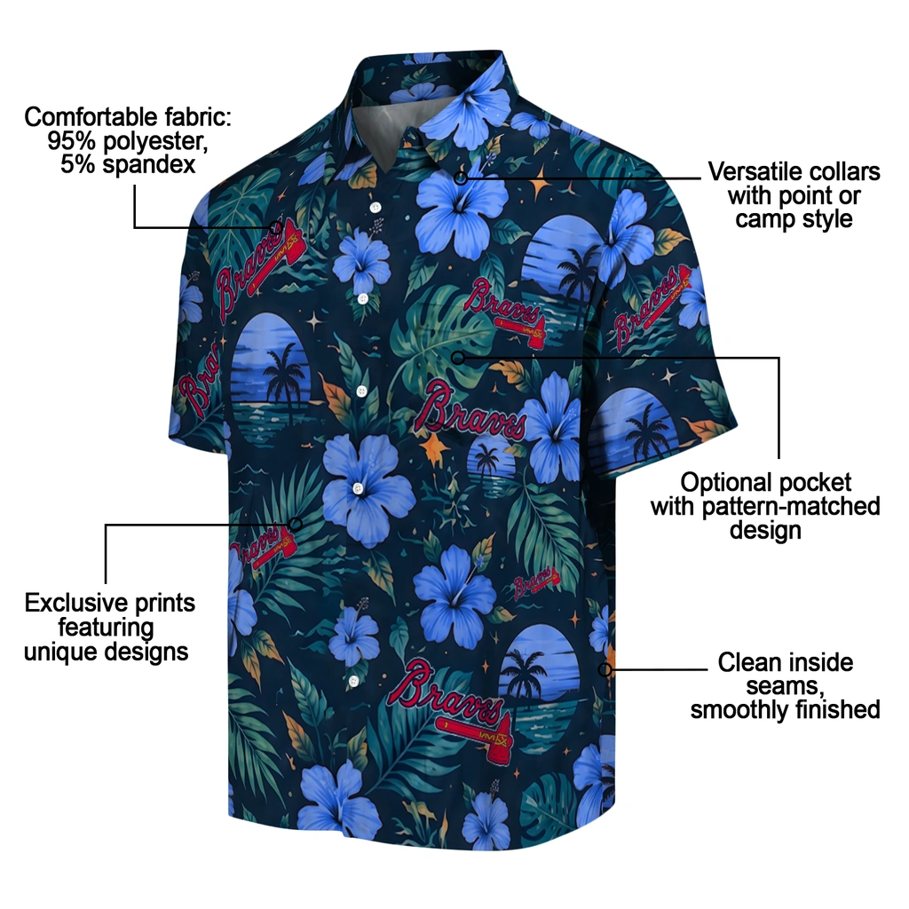 Atlanta Braves Hawaiian Shirt - Personalized Navy Blue Atlanta Braves Hawaiian Shirt - Personalized Navy Blue