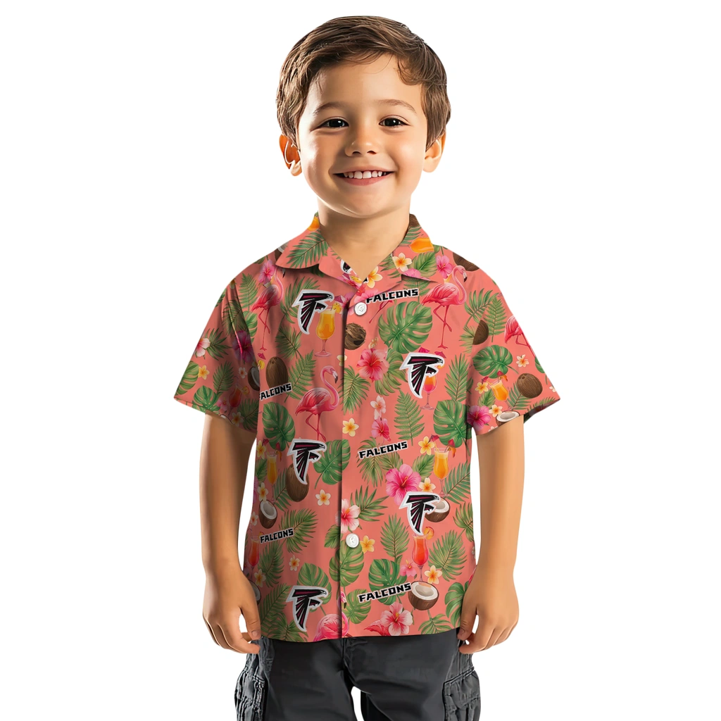 Atlanta Falcons Hawaiian Shirt - Custom Coral Pink Atlanta Falcons Hawaiian Shirt - Custom Coral Pink