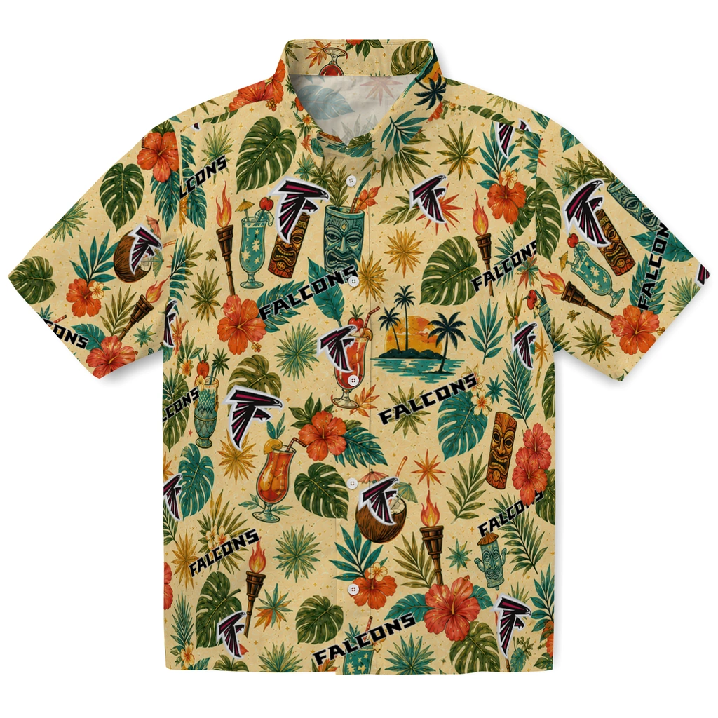 Atlanta Falcons Hawaiian Shirt - Custom Cream