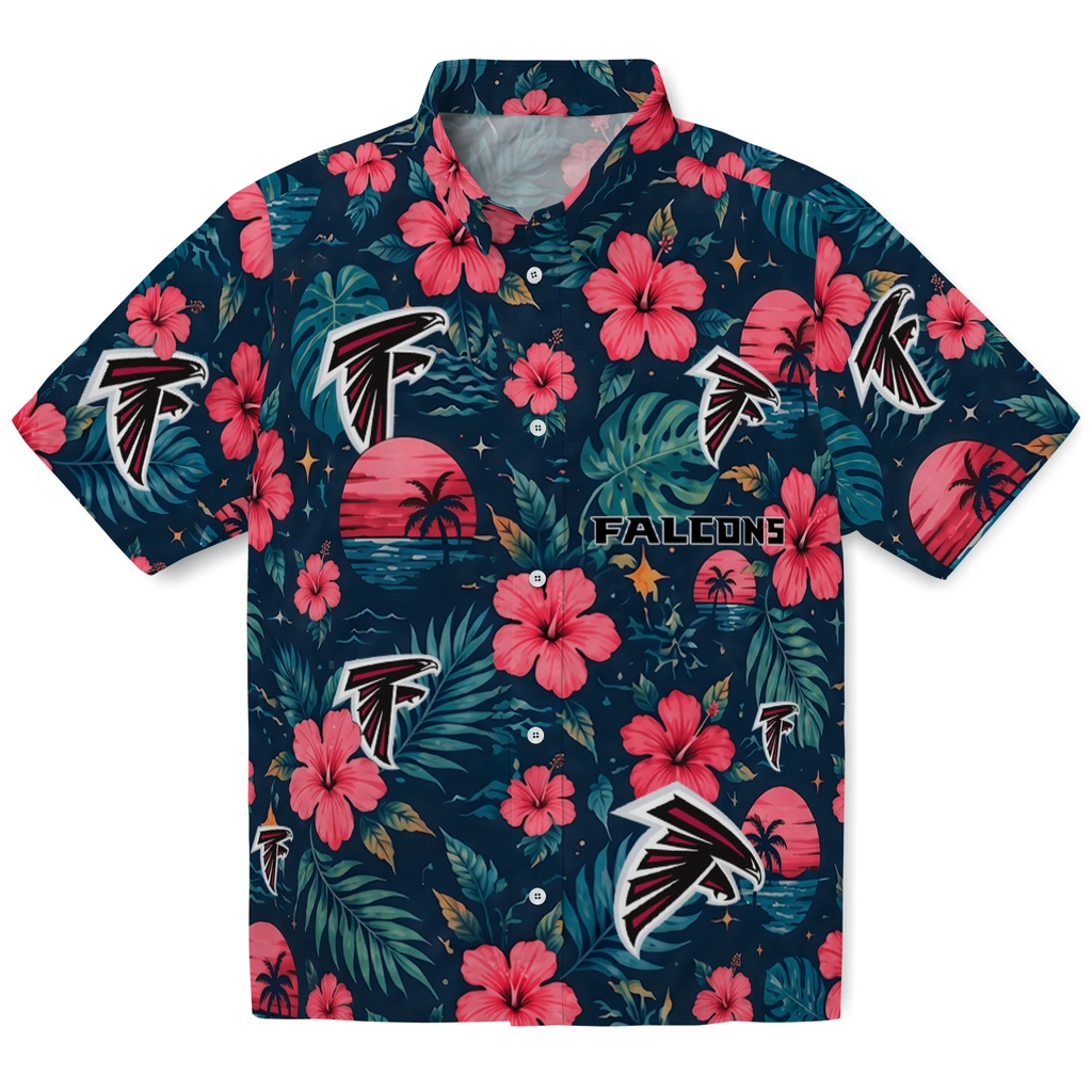 Atlanta Falcons Hawaiian Shirt - Personalized Red Blue