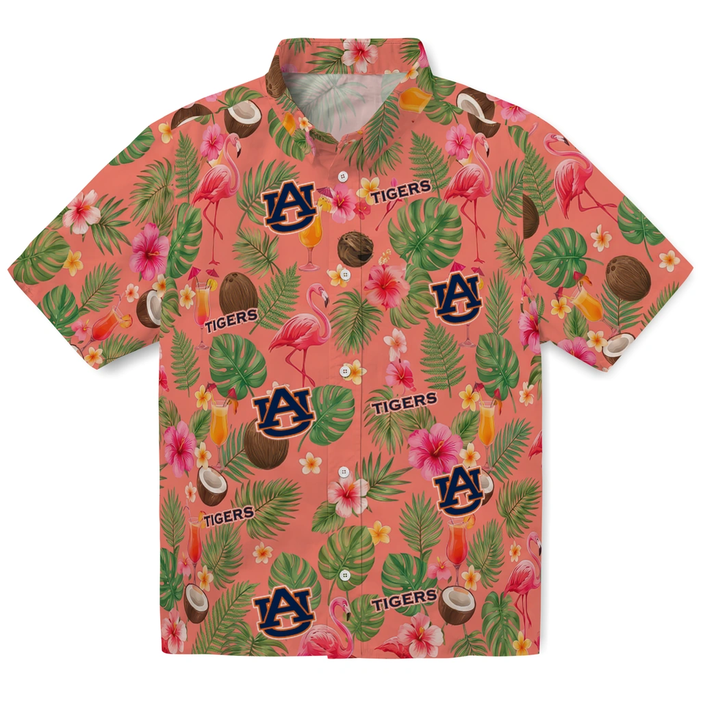 Auburn Tigers Hawaiian Shirt - Custom Coral Pink