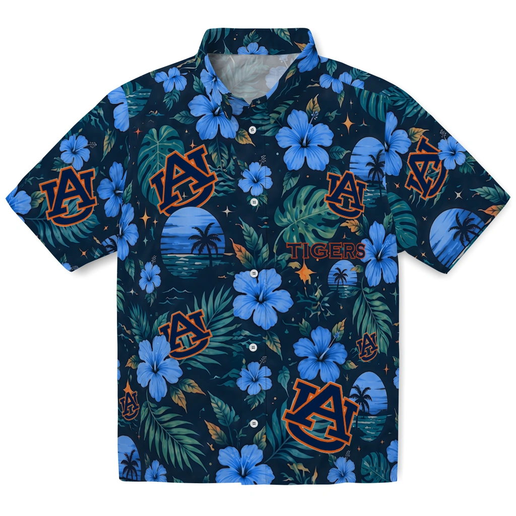Auburn Tigers Hawaiian Shirt - Personalized Navy Blue