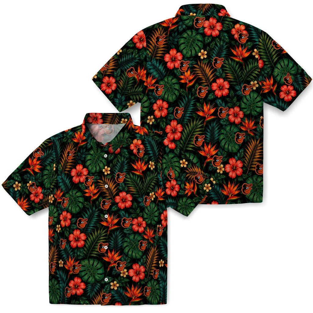 Baltimore Orioles Hawaiian Shirt - Custom Dark Green Baltimore Orioles Hawaiian Shirt - Custom Dark Green