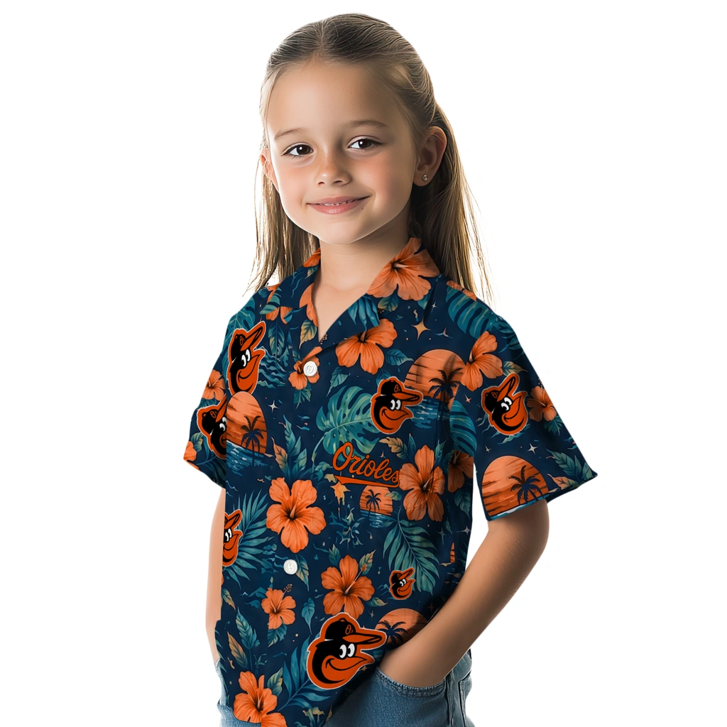 Baltimore Orioles Hawaiian Shirt - Custom Orange Blue Baltimore Orioles Hawaiian Shirt - Custom Orange Blue