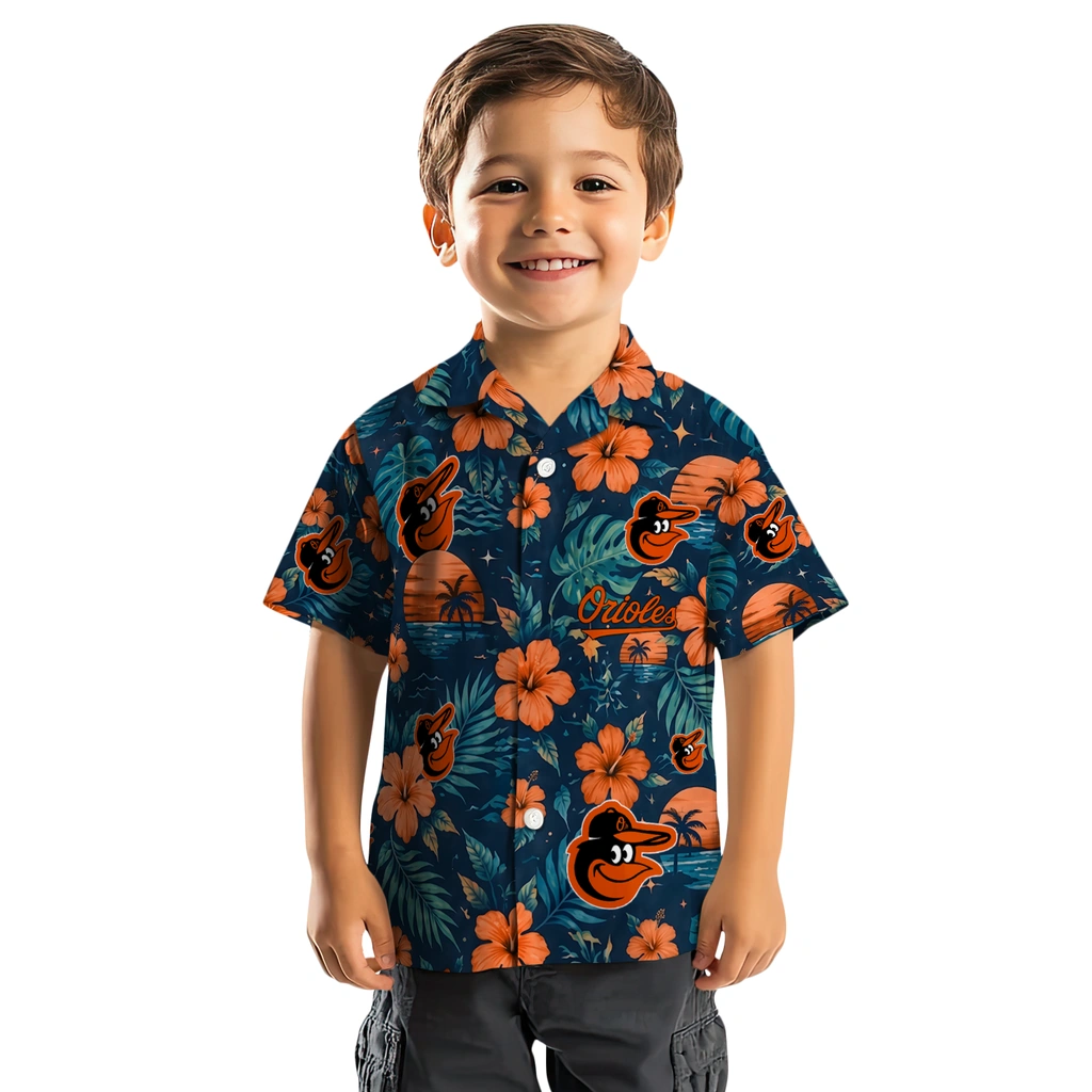 Baltimore Orioles Hawaiian Shirt - Custom Orange Blue Baltimore Orioles Hawaiian Shirt - Custom Orange Blue