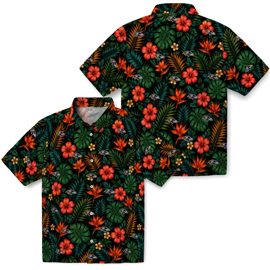 Baltimore Ravens Hawaiian Shirt - Custom Dark Green Baltimore Ravens Hawaiian Shirt - Custom Dark Green