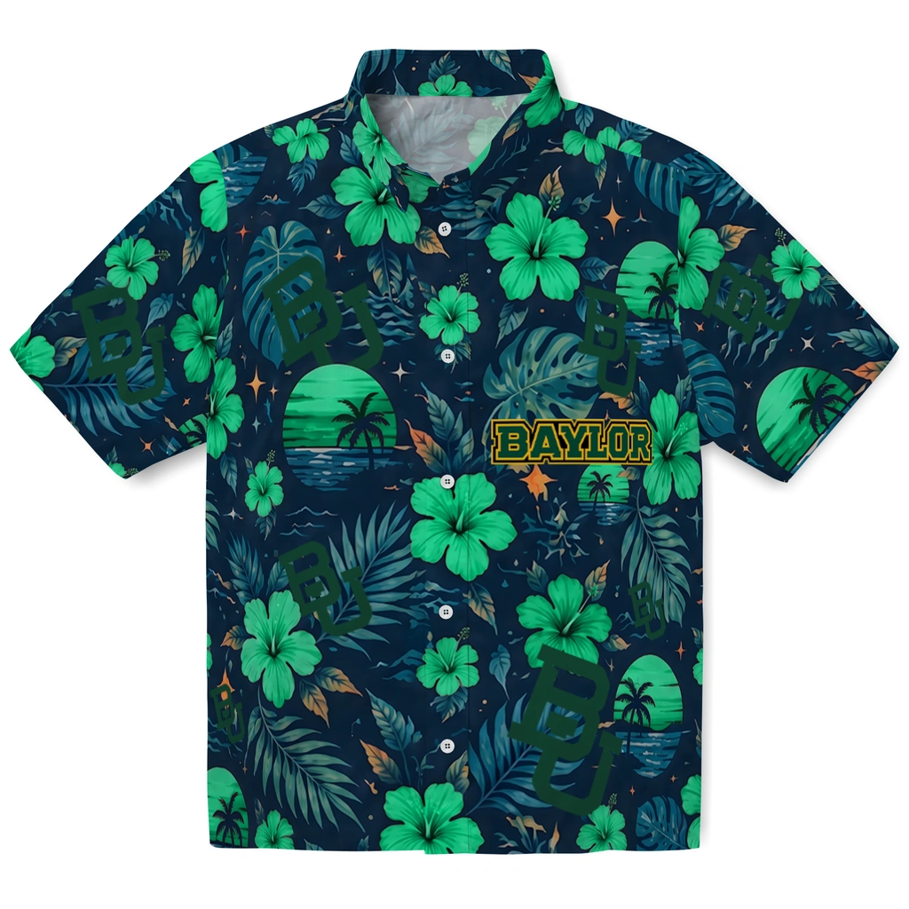 Baylor Bears Hawaiian Shirt - Custom Green Blue