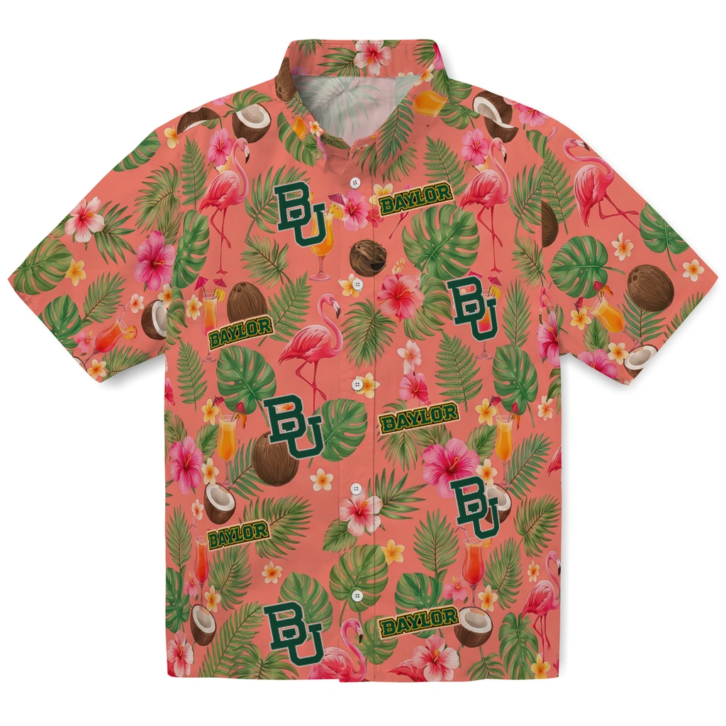 Baylor Bears Hawaiian Shirt - Customized Coral Pink