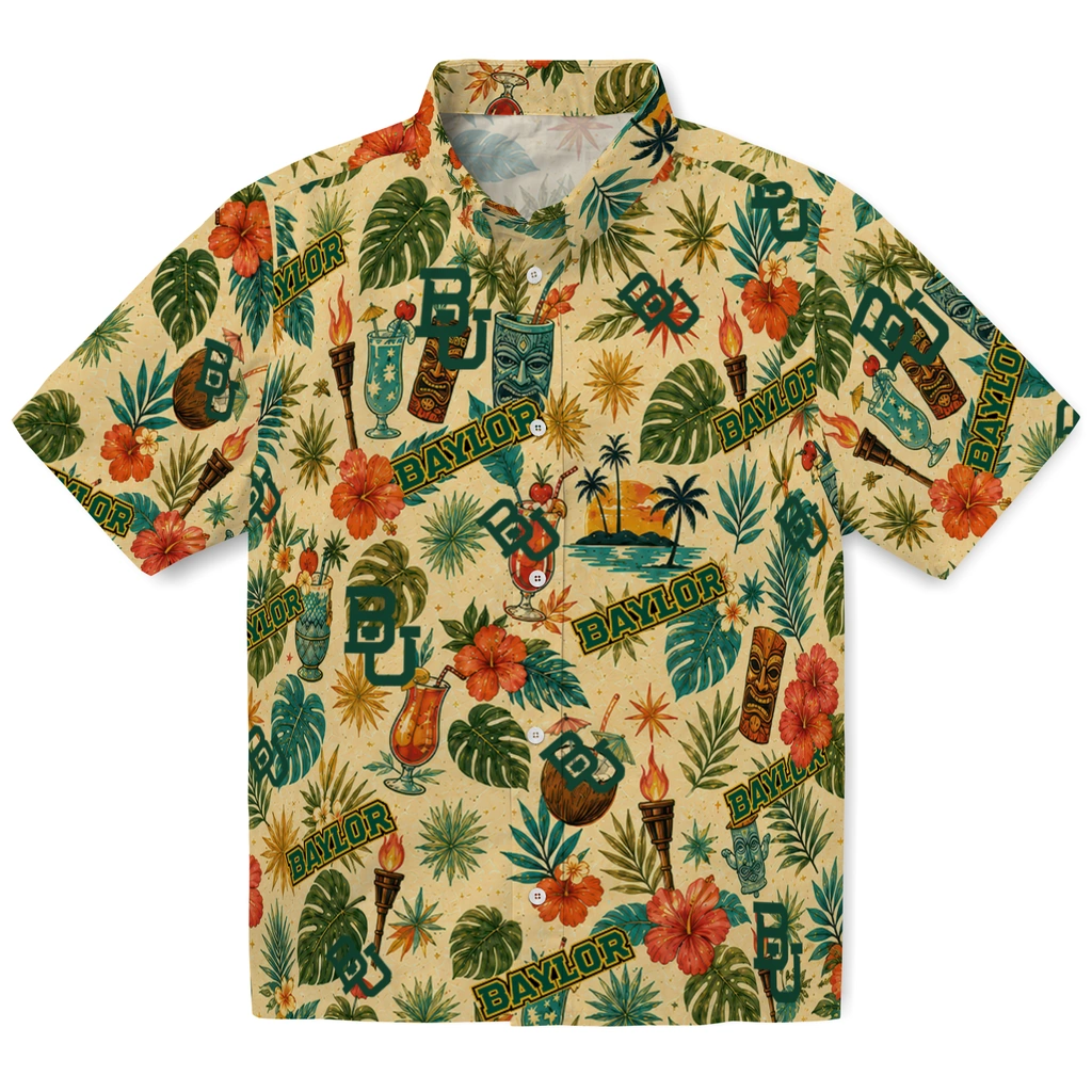 Baylor Bears Hawaiian Shirt - Customized Cream