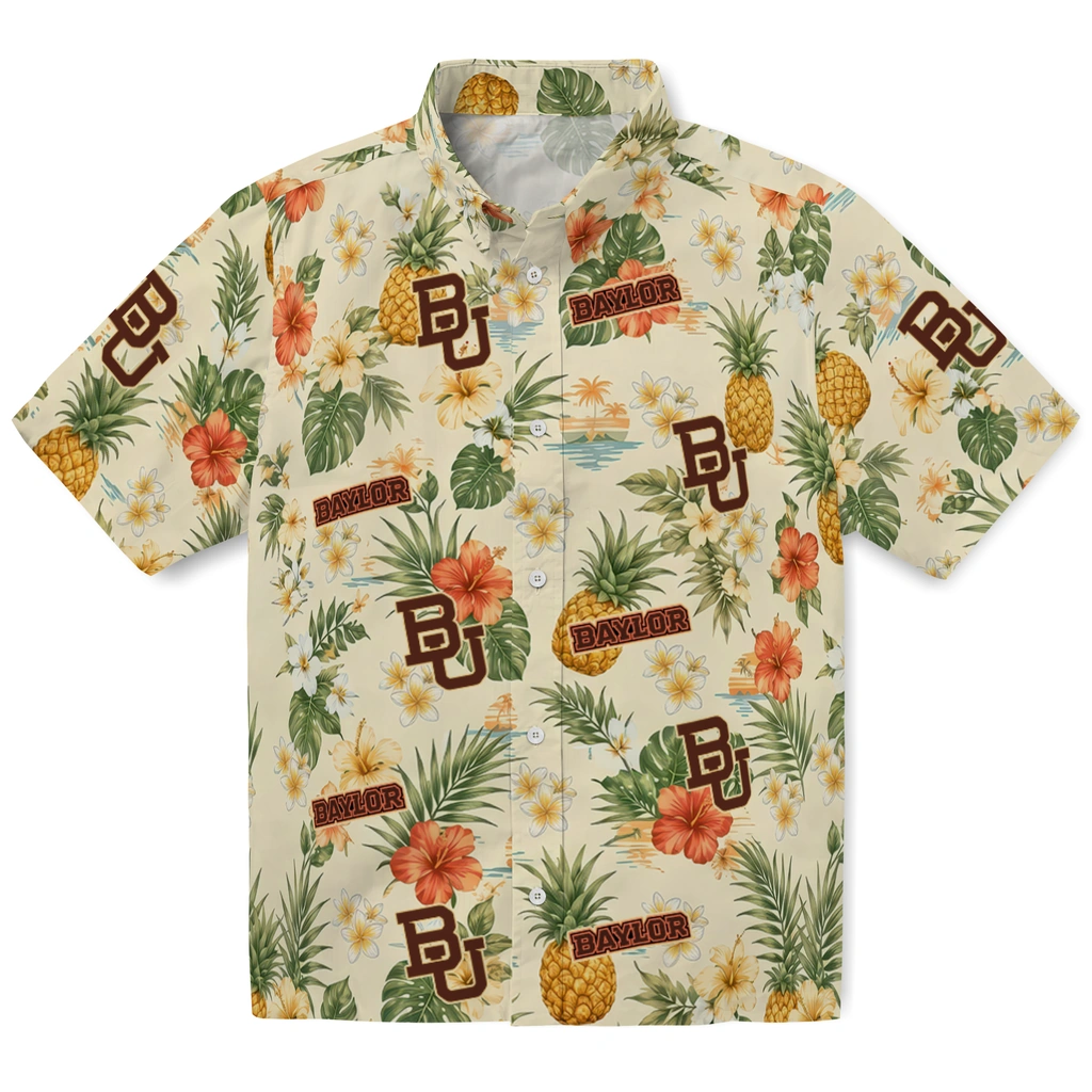Baylor Bears Hawaiian Shirt - Personalized Cream