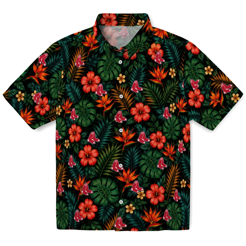 Boston Red Sox Hawaiian Shirt - Customized Dark Green