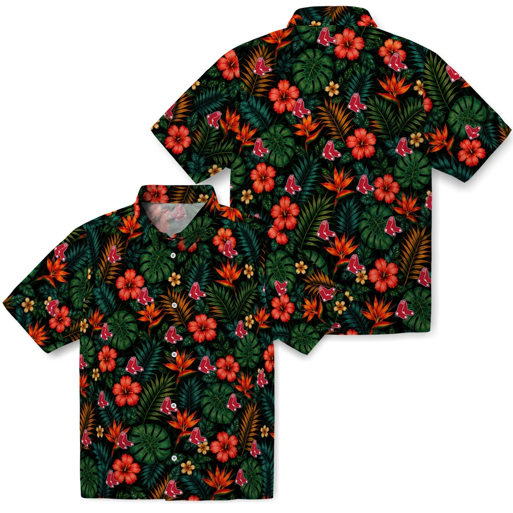 Boston Red Sox Hawaiian Shirt - Customized Dark Green Boston Red Sox Hawaiian Shirt - Customized Dark Green
