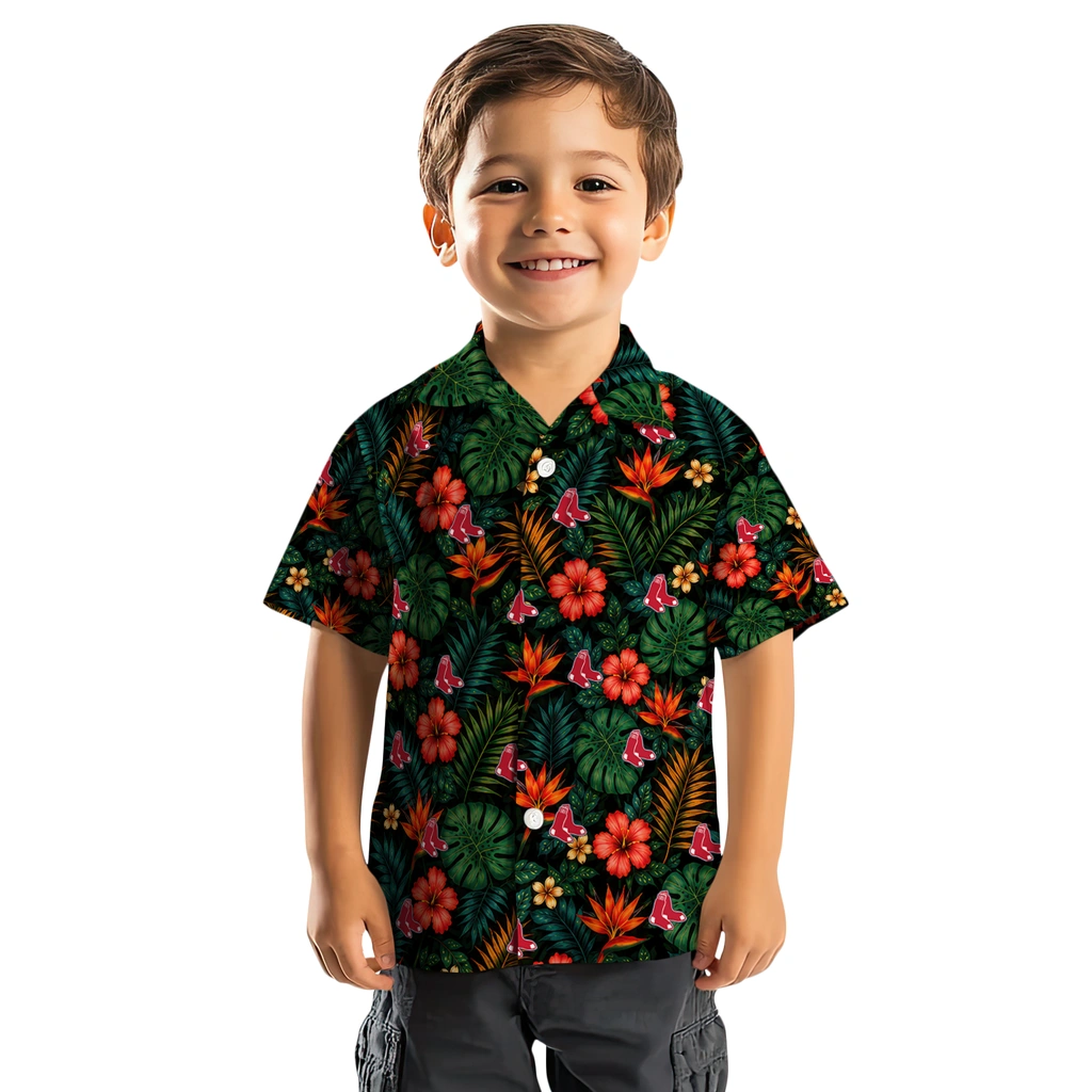 Boston Red Sox Hawaiian Shirt - Customized Dark Green Boston Red Sox Hawaiian Shirt - Customized Dark Green