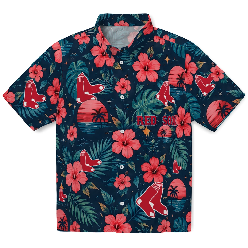 Boston Red Sox Hawaiian Shirt - Customized Red Blue