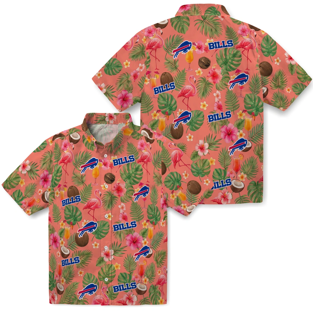 Buffalo Bills Hawaiian Shirt - Personalized Coral Pink Buffalo Bills Hawaiian Shirt - Personalized Coral Pink