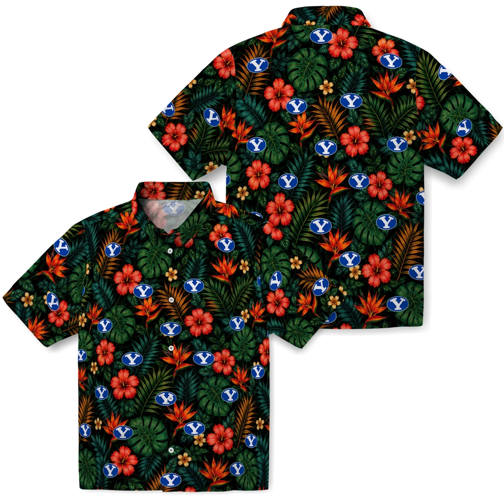 BYU Cougars Hawaiian Shirt - Personalized Dark Green BYU Cougars Hawaiian Shirt - Personalized Dark Green