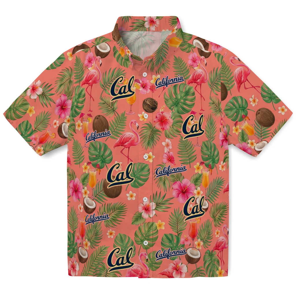 California Golden Bears Hawaiian Shirt - Customized Coral Pink