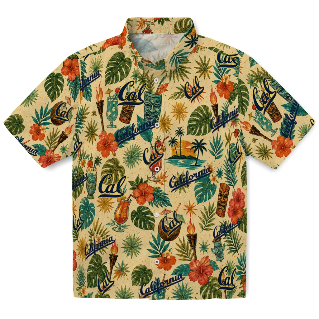 California Golden Bears Hawaiian Shirt - Customized Cream
