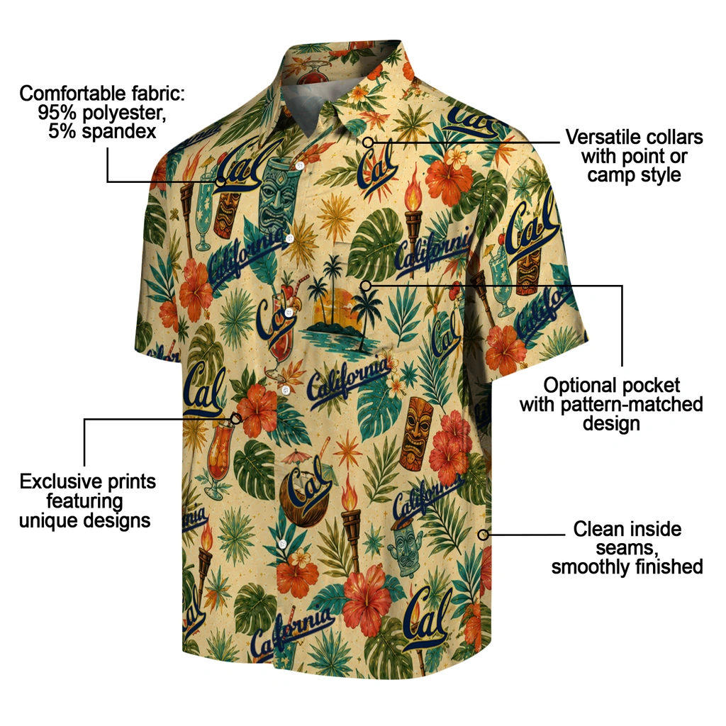 California Golden Bears Hawaiian Shirt - Customized Cream California Golden Bears Hawaiian Shirt - Customized Cream