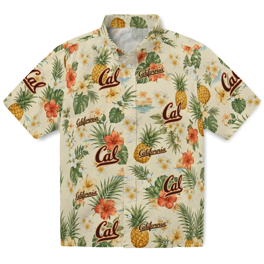 California Golden Bears Hawaiian Shirt - Personalized Cream