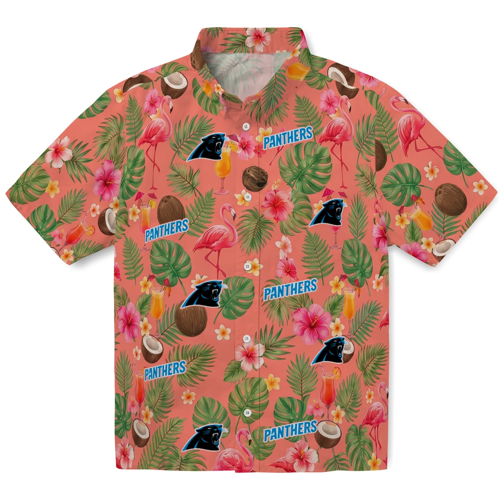 Carolina Panthers Hawaiian Shirt - Custom Coral Pink
