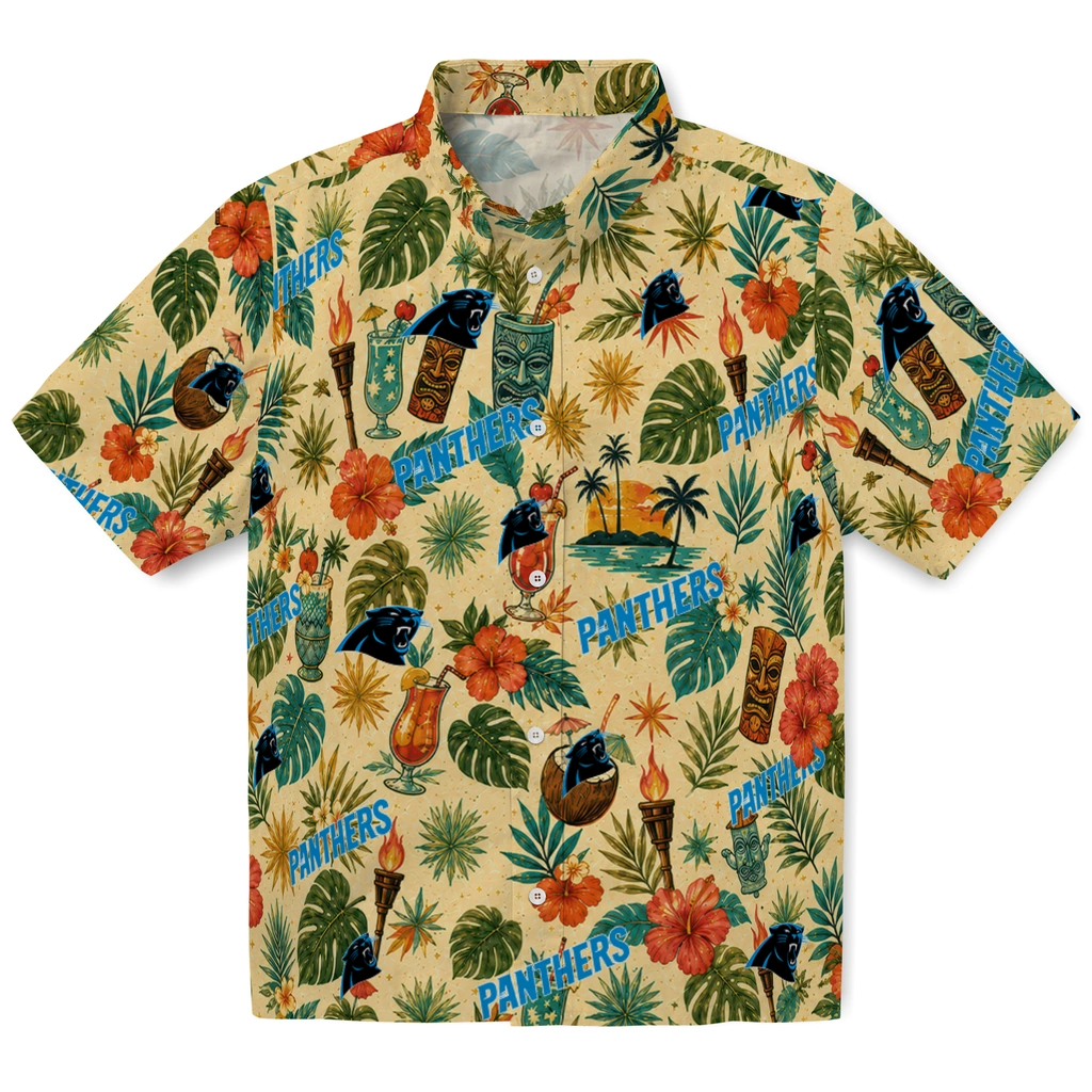 Carolina Panthers Hawaiian Shirt - Custom Cream