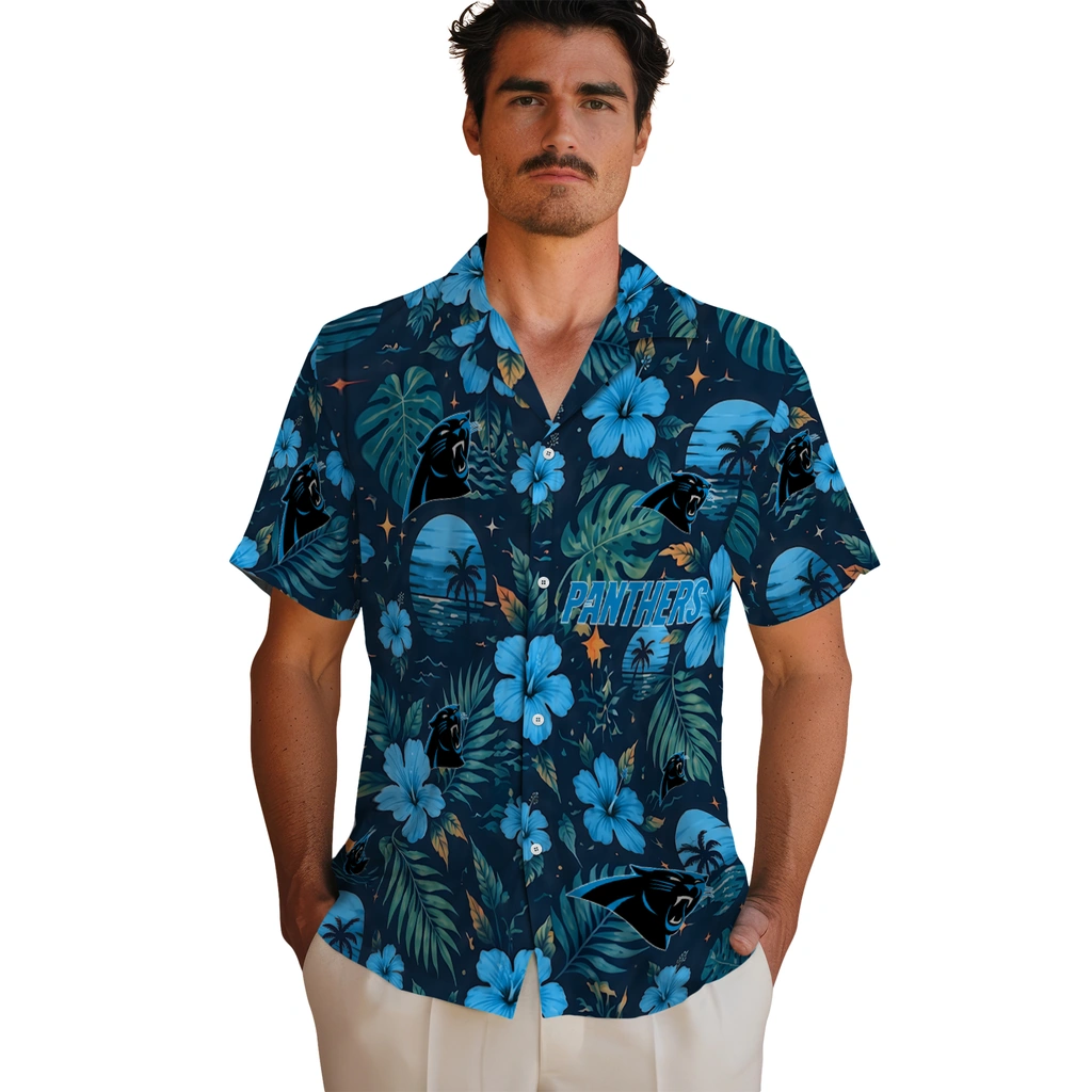 Carolina Panthers Hawaiian Shirt - Personalized Blue Carolina Panthers Hawaiian Shirt - Personalized Blue