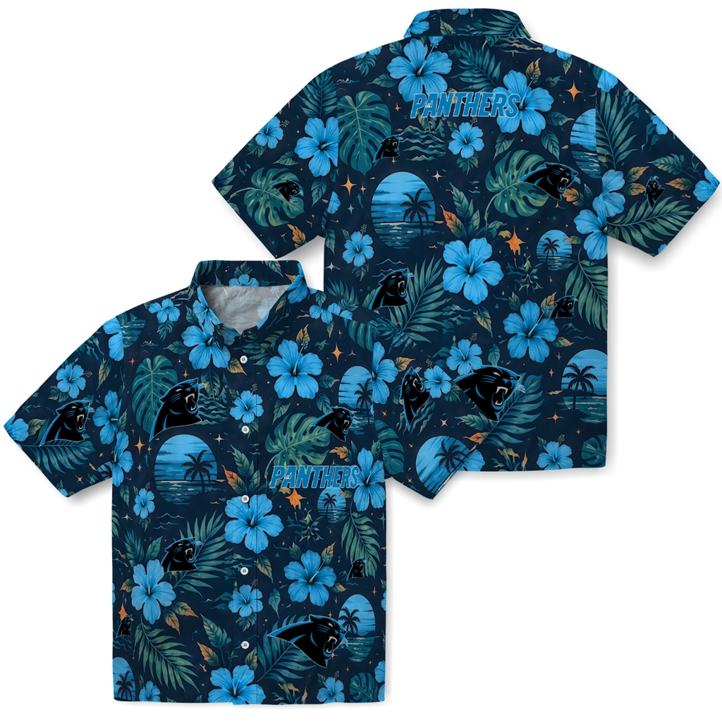 Carolina Panthers Hawaiian Shirt - Personalized Blue Carolina Panthers Hawaiian Shirt - Personalized Blue