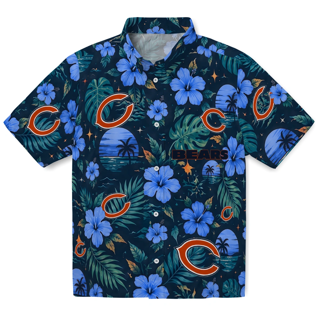 Chicago Bears Hawaiian Shirt - Custom Blue