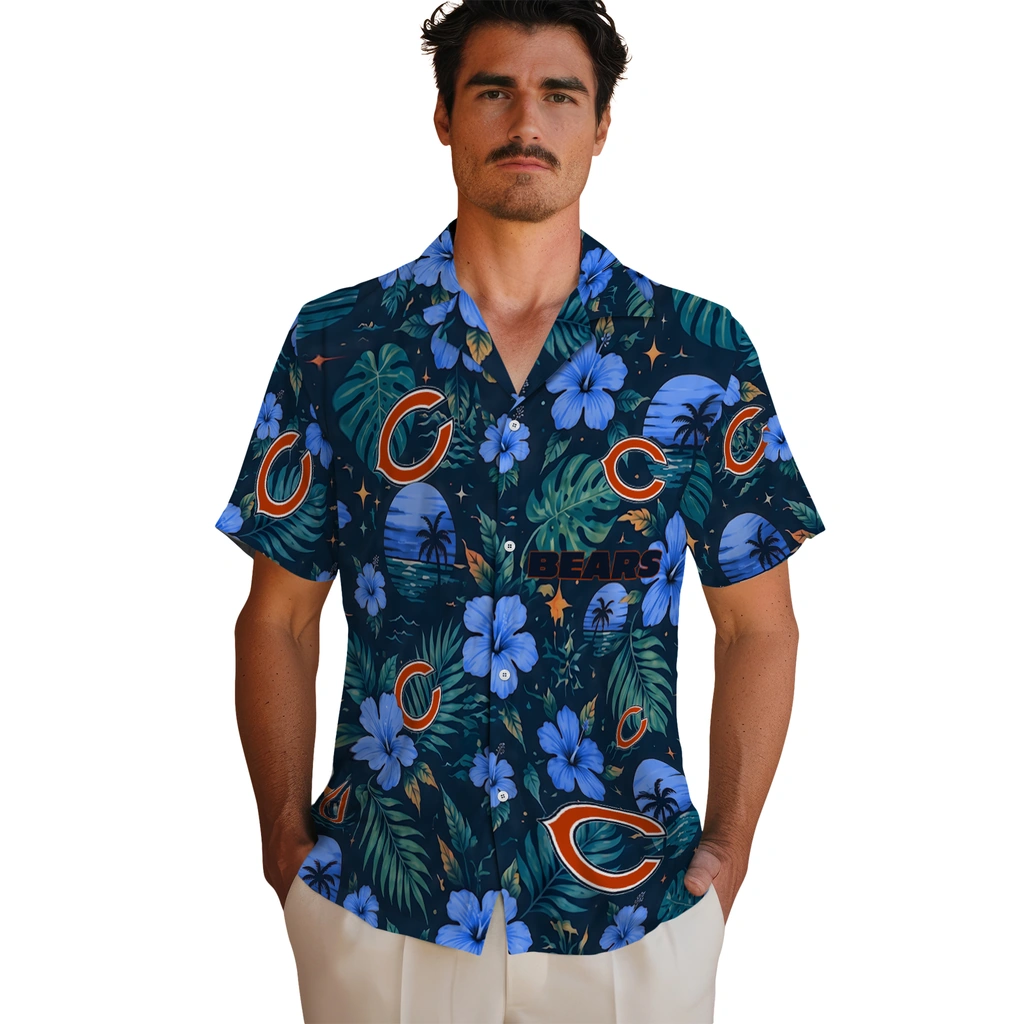 Chicago Bears Hawaiian Shirt - Custom Blue Chicago Bears Hawaiian Shirt - Custom Blue