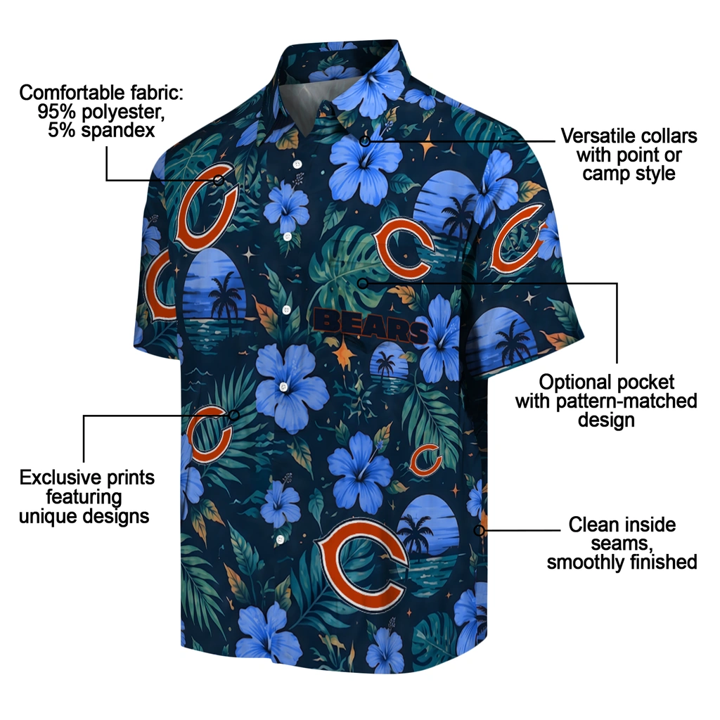 Chicago Bears Hawaiian Shirt - Custom Blue Chicago Bears Hawaiian Shirt - Custom Blue