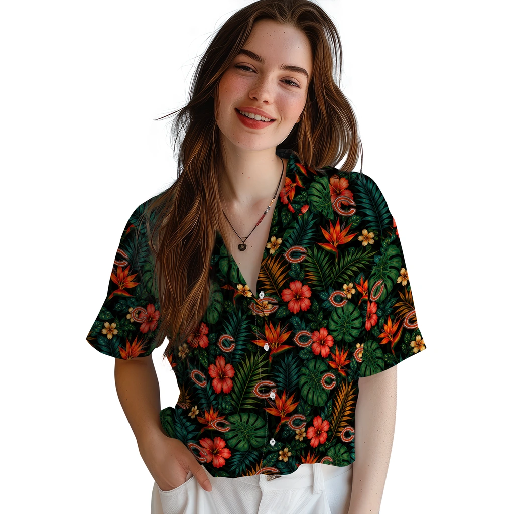 Chicago Bears Hawaiian Shirt - Custom Dark Green Chicago Bears Hawaiian Shirt - Custom Dark Green