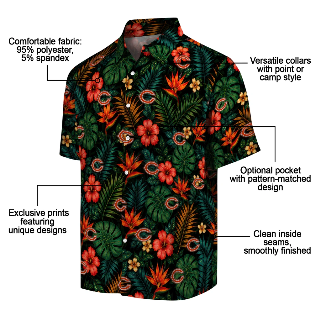 Chicago Bears Hawaiian Shirt - Custom Dark Green Chicago Bears Hawaiian Shirt - Custom Dark Green