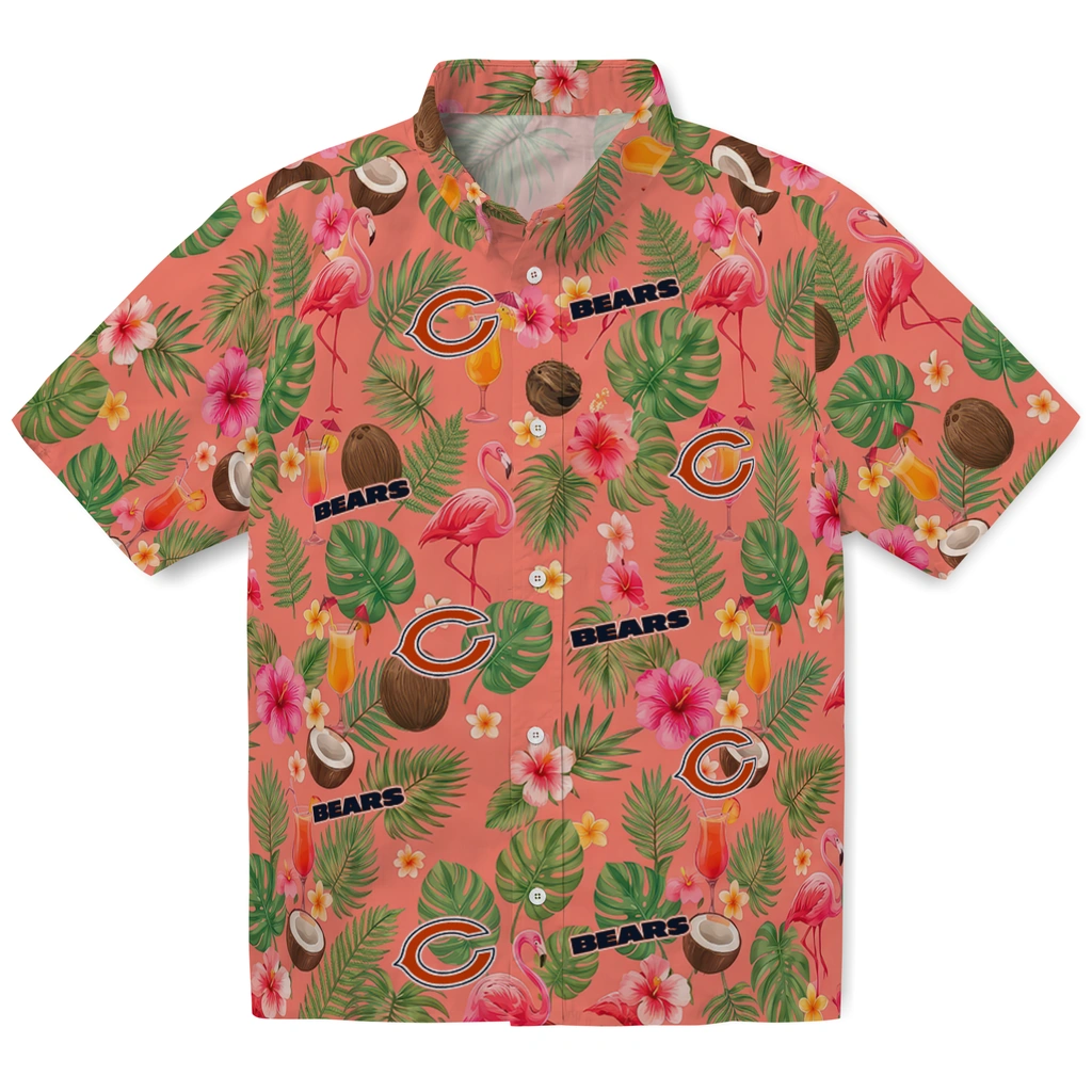 Chicago Bears Hawaiian Shirt - Customized Coral Pink