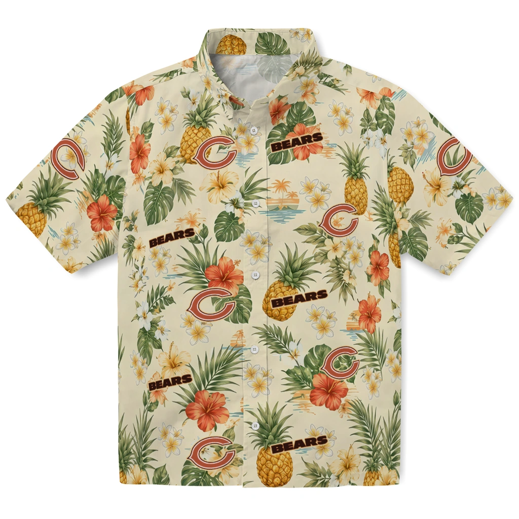 Chicago Bears Hawaiian Shirt - Personalized Cream