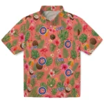Chicago Cubs Hawaiian Shirt - Custom Coral Pink 1 Chicago Cubs Hawaiian Shirt – Custom Coral Pink