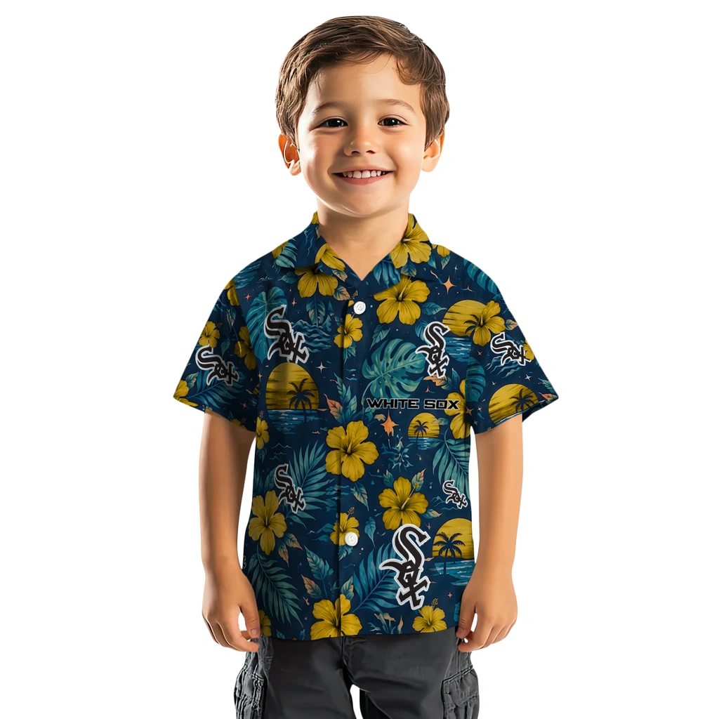 Chicago White Sox Hawaiian Shirt - Custom Black Blue Chicago White Sox Hawaiian Shirt - Custom Black Blue