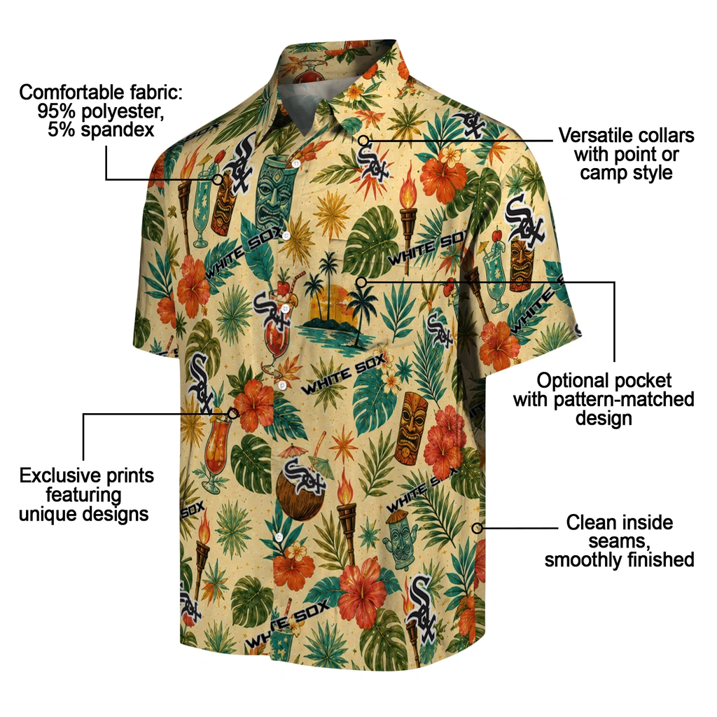 Chicago White Sox Hawaiian Shirt - Customized Cream Chicago White Sox Hawaiian Shirt - Customized Cream