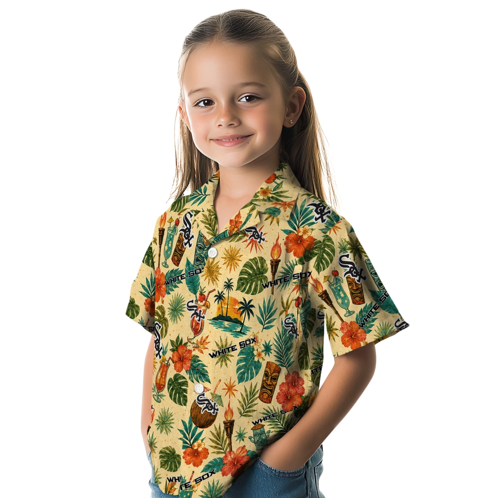 Chicago White Sox Hawaiian Shirt - Customized Cream Chicago White Sox Hawaiian Shirt - Customized Cream
